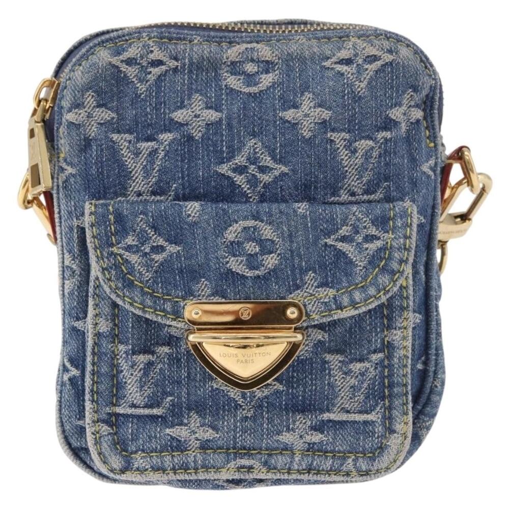 Louis Vuitton Monogram Denim Pochette Fairfax Shoulder Bag Blue